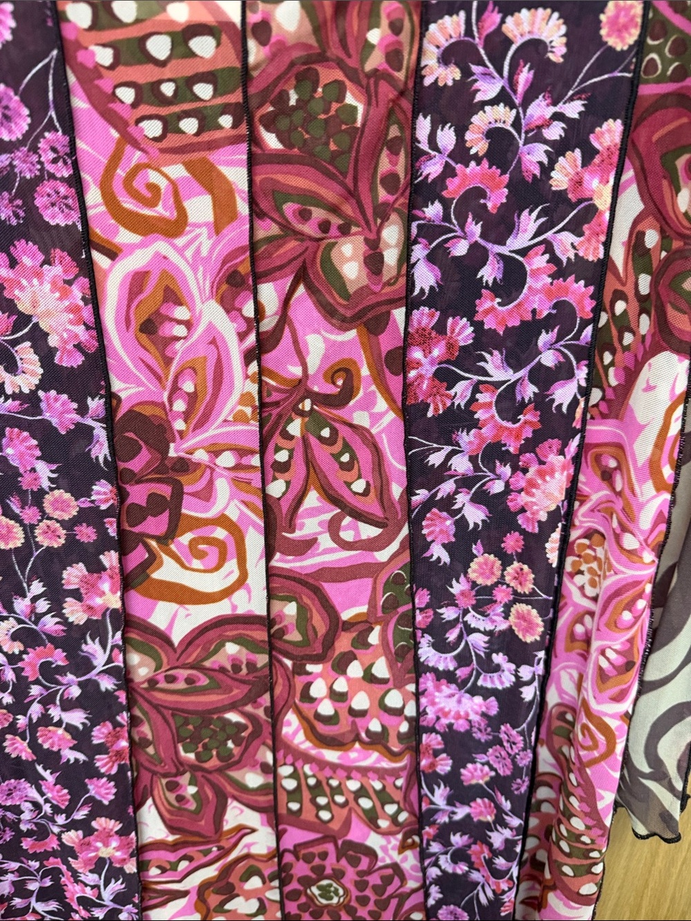 NWT Johnny Was Pink Multi-Print Floral Mesh Maxi Dress - Picture 6 of 7
